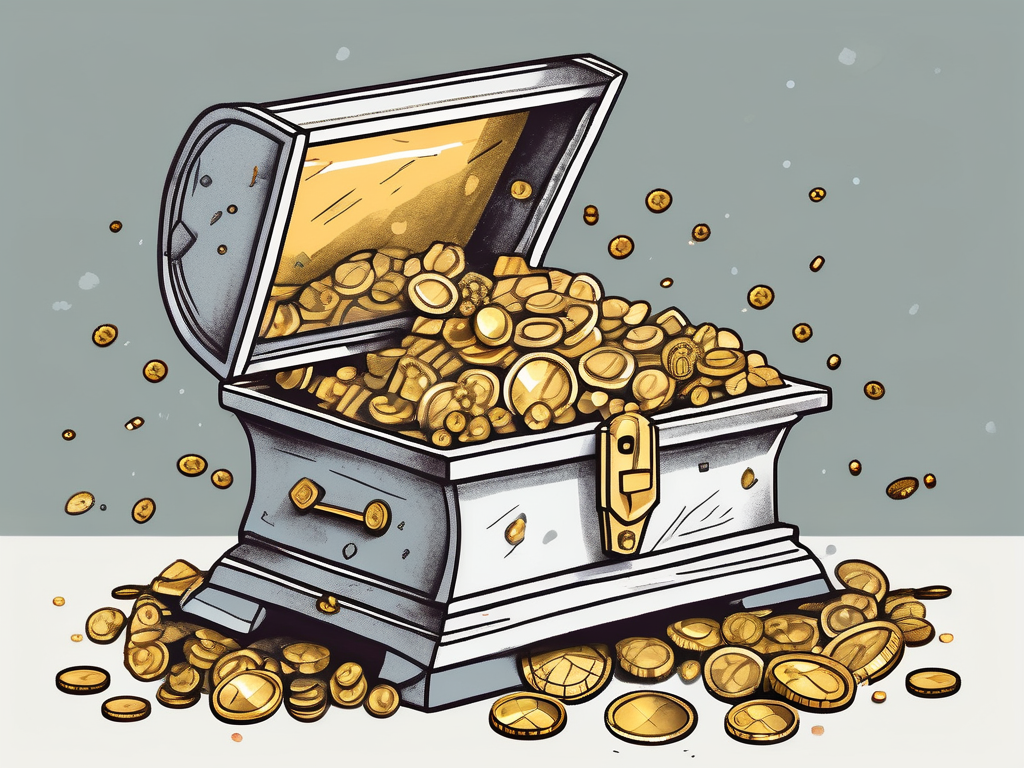 A scale tipping from a heavy pile of coins on one side