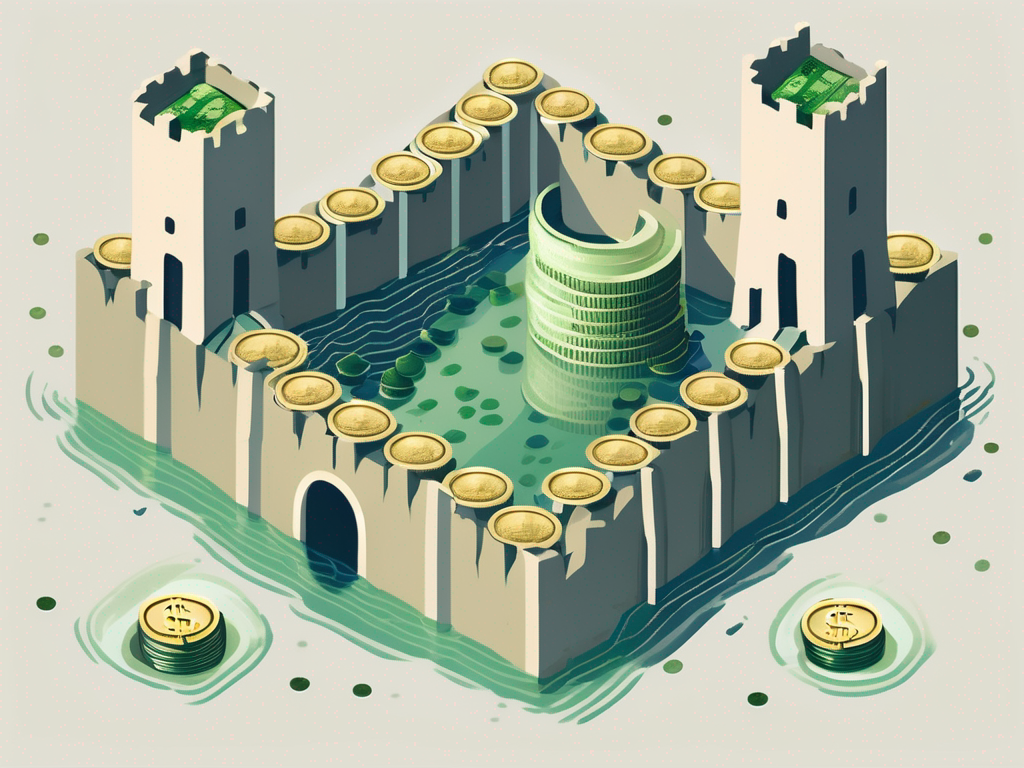 A fortress made of coins and banknotes