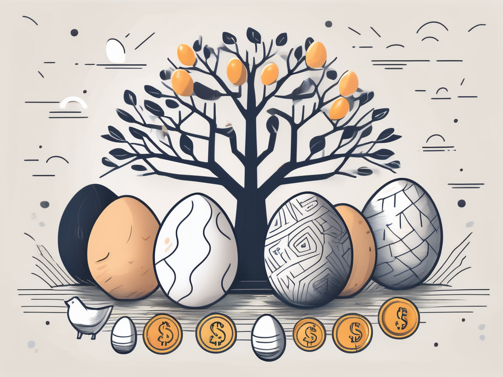 A nest with different sized eggs representing a growing family
