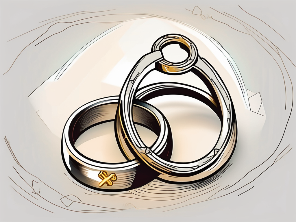 Two intertwined wedding rings