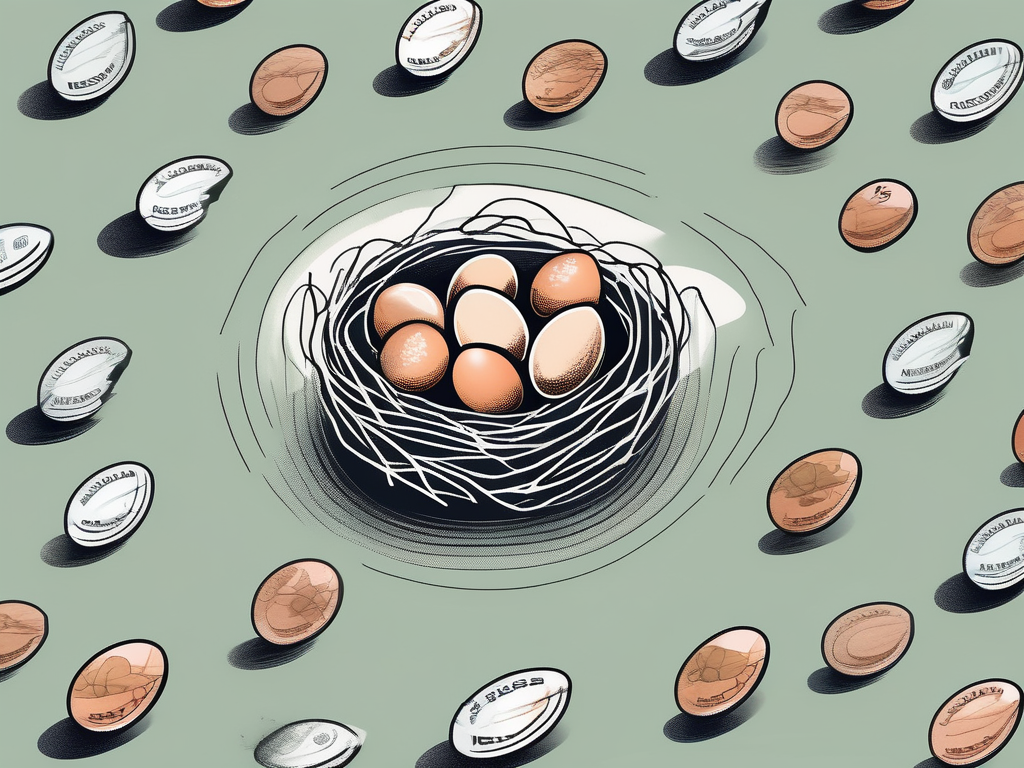A nest egg metaphorically breaking open
