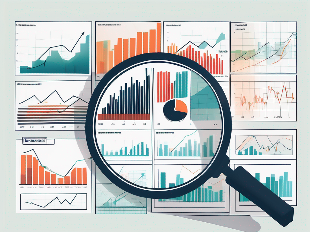 A diverse array of financial charts and graphs